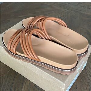 Madewell - Multi-Strap Lugsole Leather Slides - Size 9 Brown